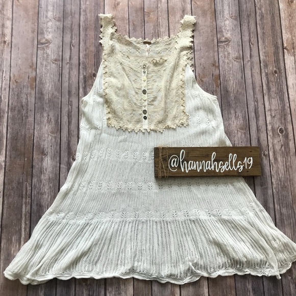 Free People Dresses & Skirts - Free People Cream Crochet Dress Size Large